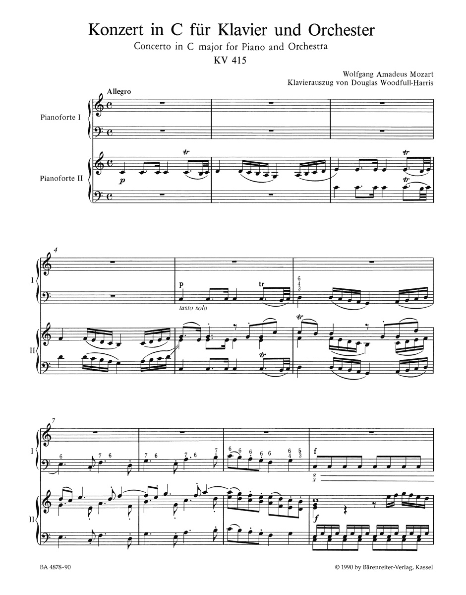 Anderes Coverbild Konzert für Klavier und Orchester Nr. 13 C-Dur KV 415 (387b)