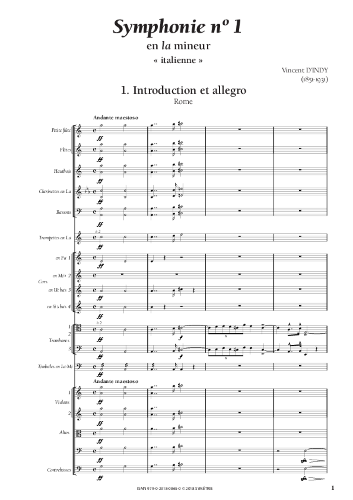 Anderes Coverbild Symphonie Nr. 1 A-Dur (Italienische Symphonie)