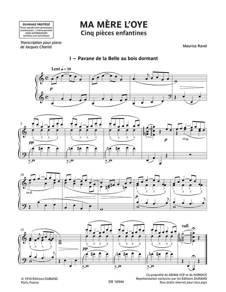 Anderes Coverbild Ma mère l'Oye pour piano