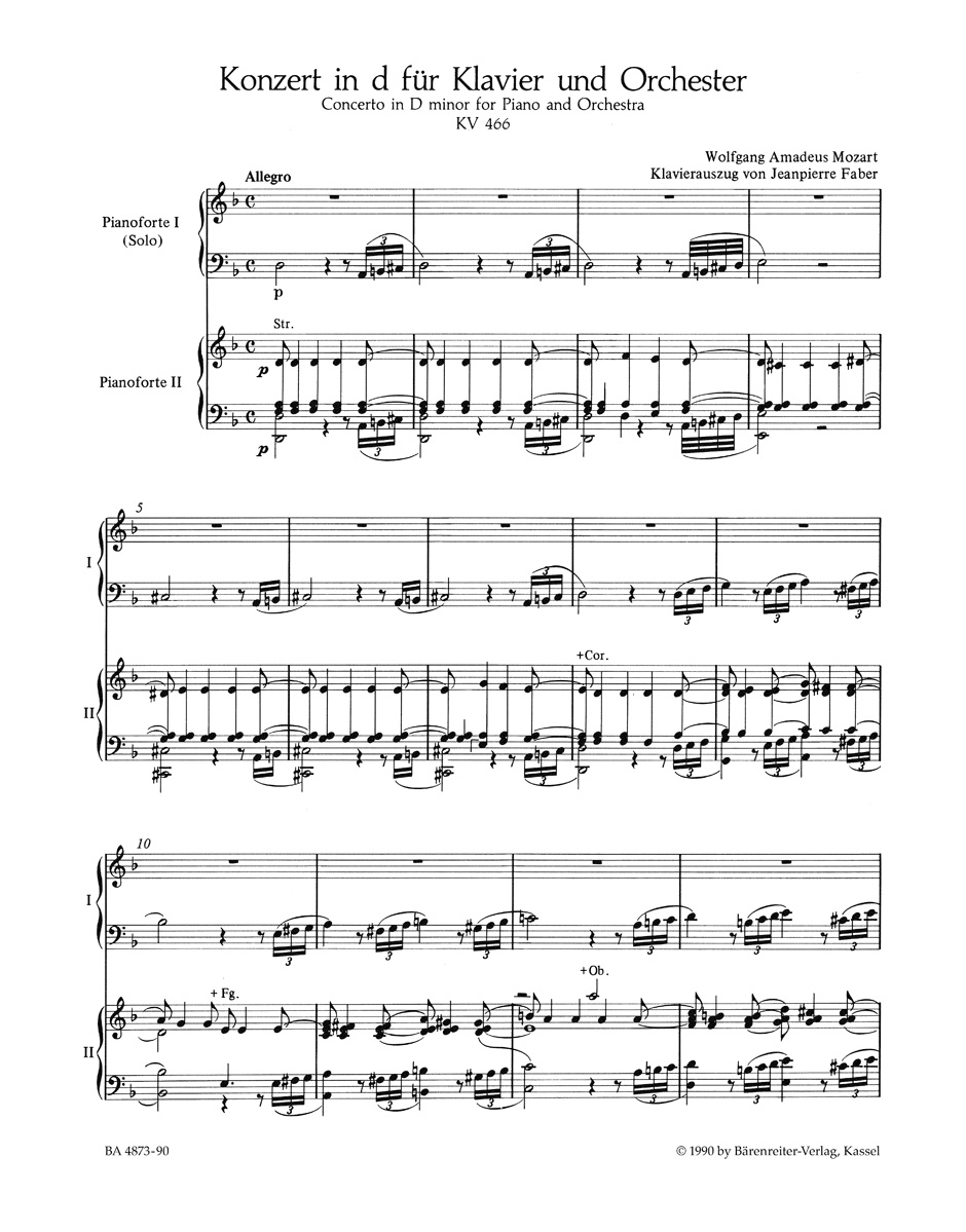 Anderes Coverbild Konzert für Klavier und Orchester Nr. 20 d-Moll KV 466