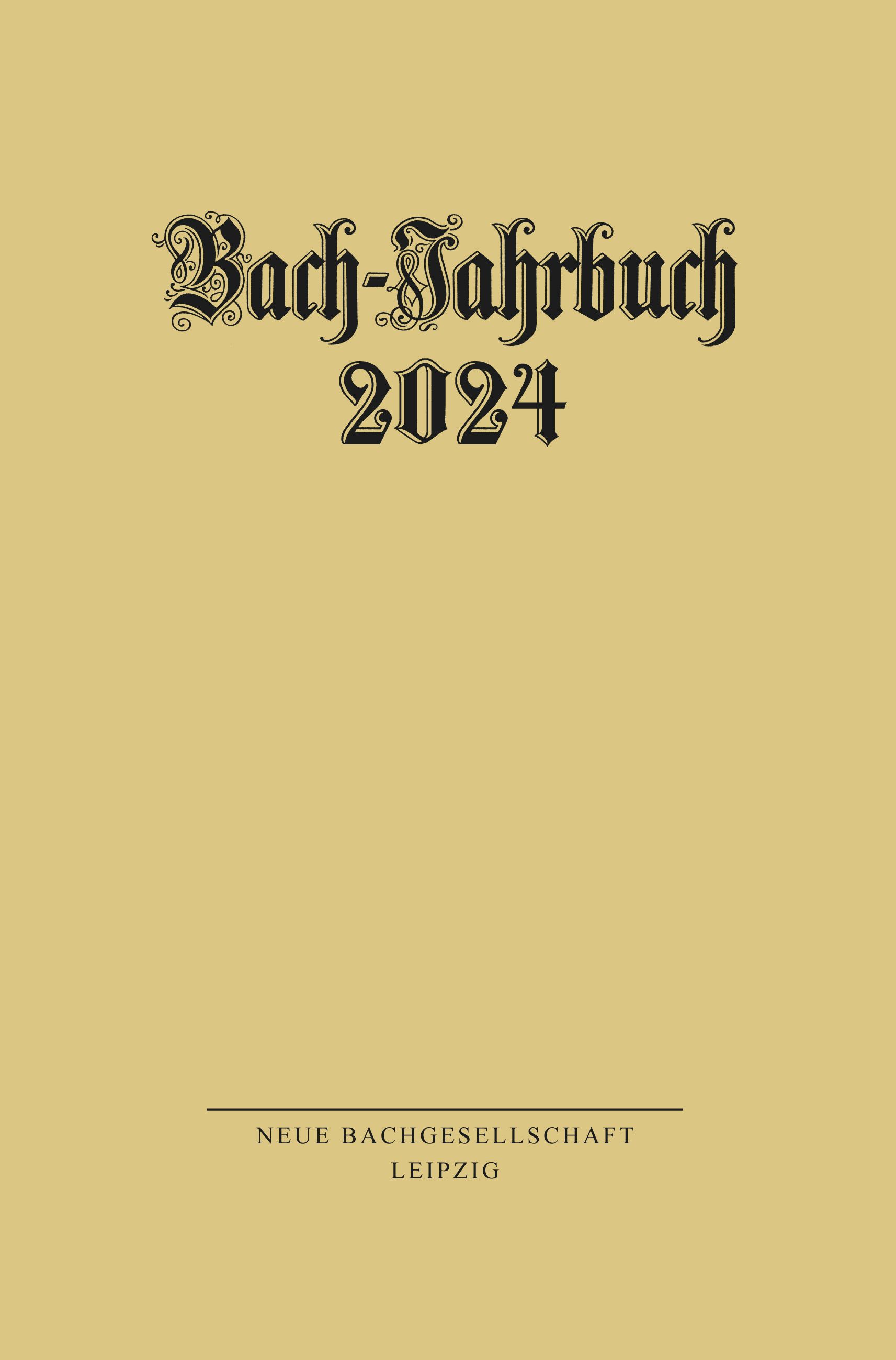 Vorderes Coverbild Bach-Jahrbuch 2024
