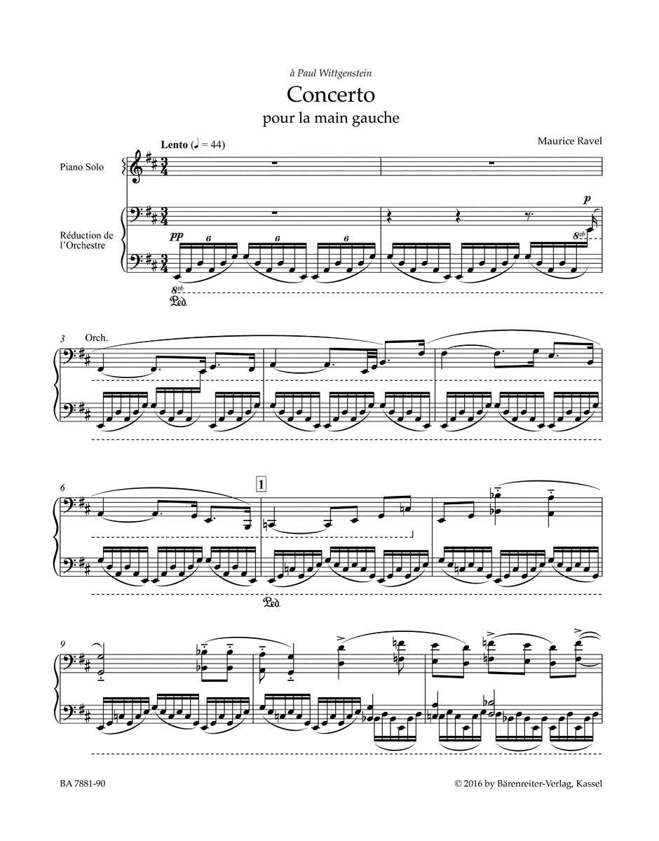 Anderes Coverbild Konzert für die linke Hand für Klavier und Orchester