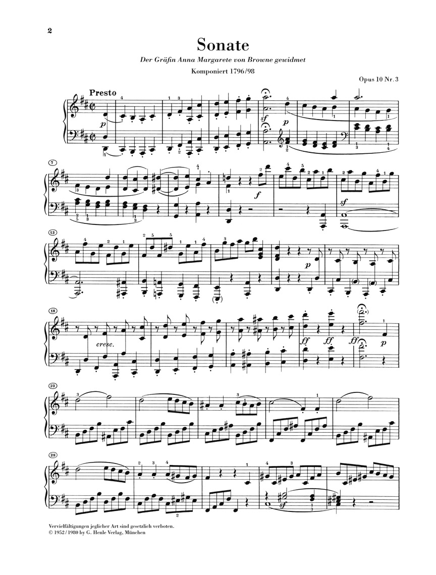 Anderes Coverbild Klaviersonate Nr. 7 D-dur op. 10 Nr.3
