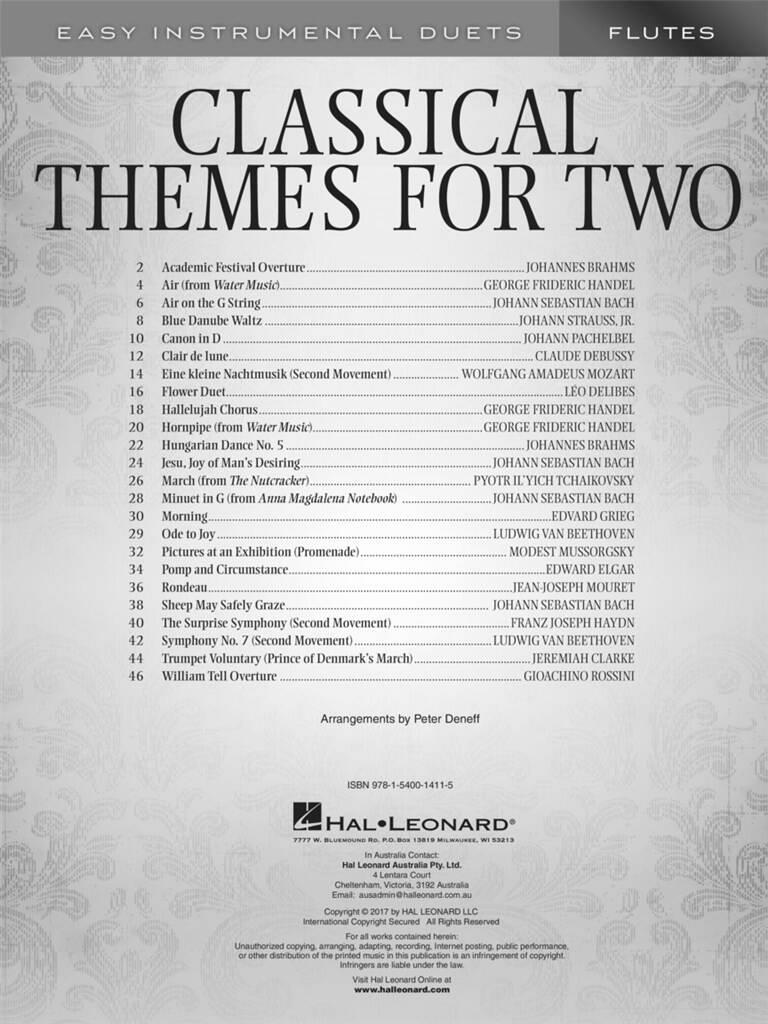 Anderes Coverbild Classical Themes for Two Flutes