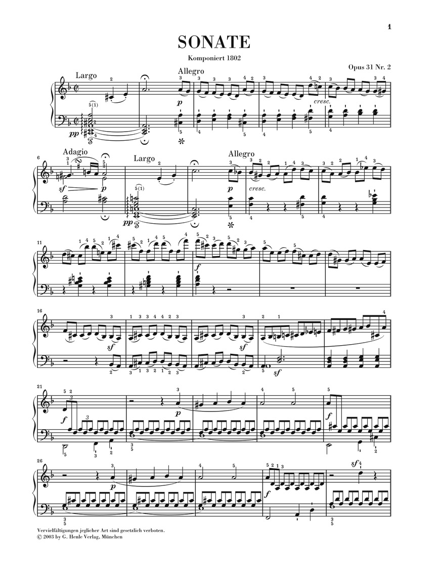 Anderes Coverbild Klaviersonate Nr. 17 d-moll op. 31,2 "Sturm"