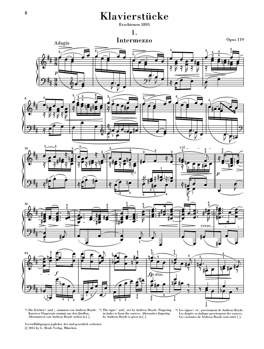 Anderes Coverbild Klavierstücke op. 119