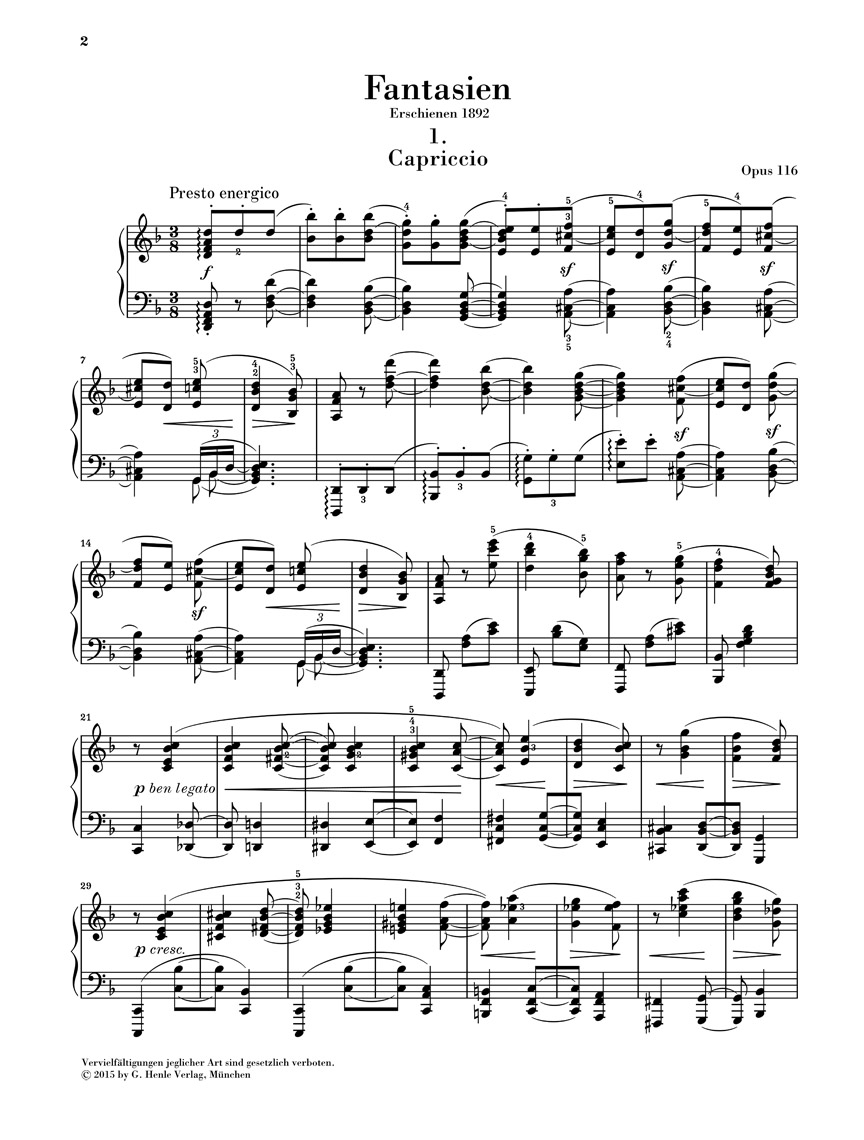Anderes Coverbild Fantasien  op. 116