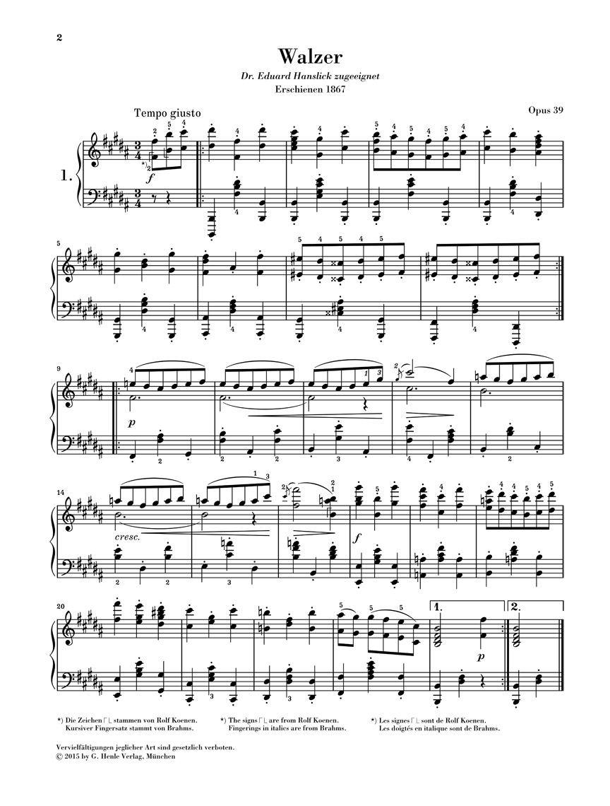 Anderes Coverbild Walzer op. 39