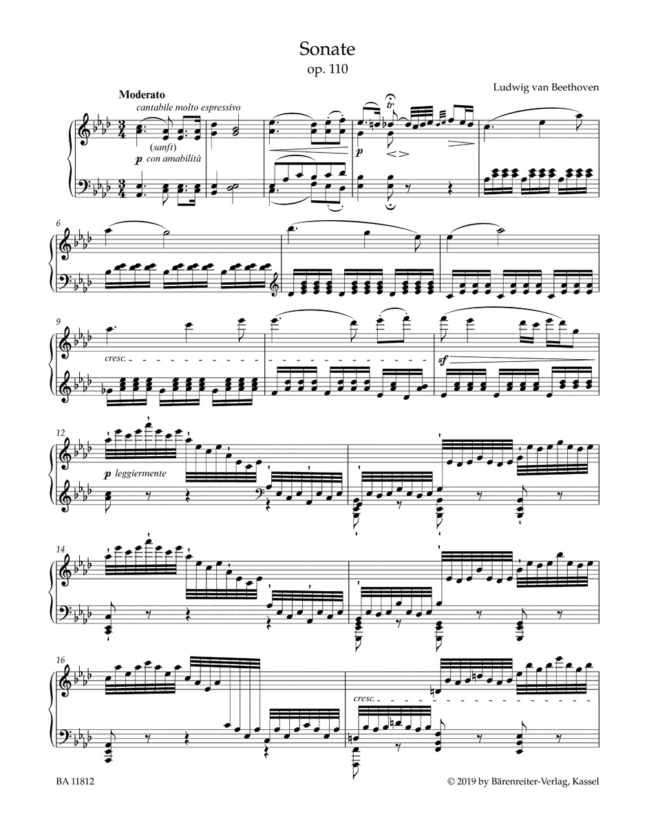 Anderes Coverbild Sonate für Klavier As-Dur op. 110
