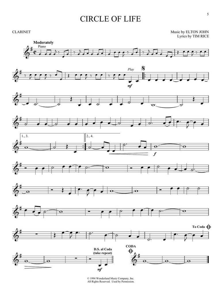 Anderes Coverbild The Lion King for Clarinet