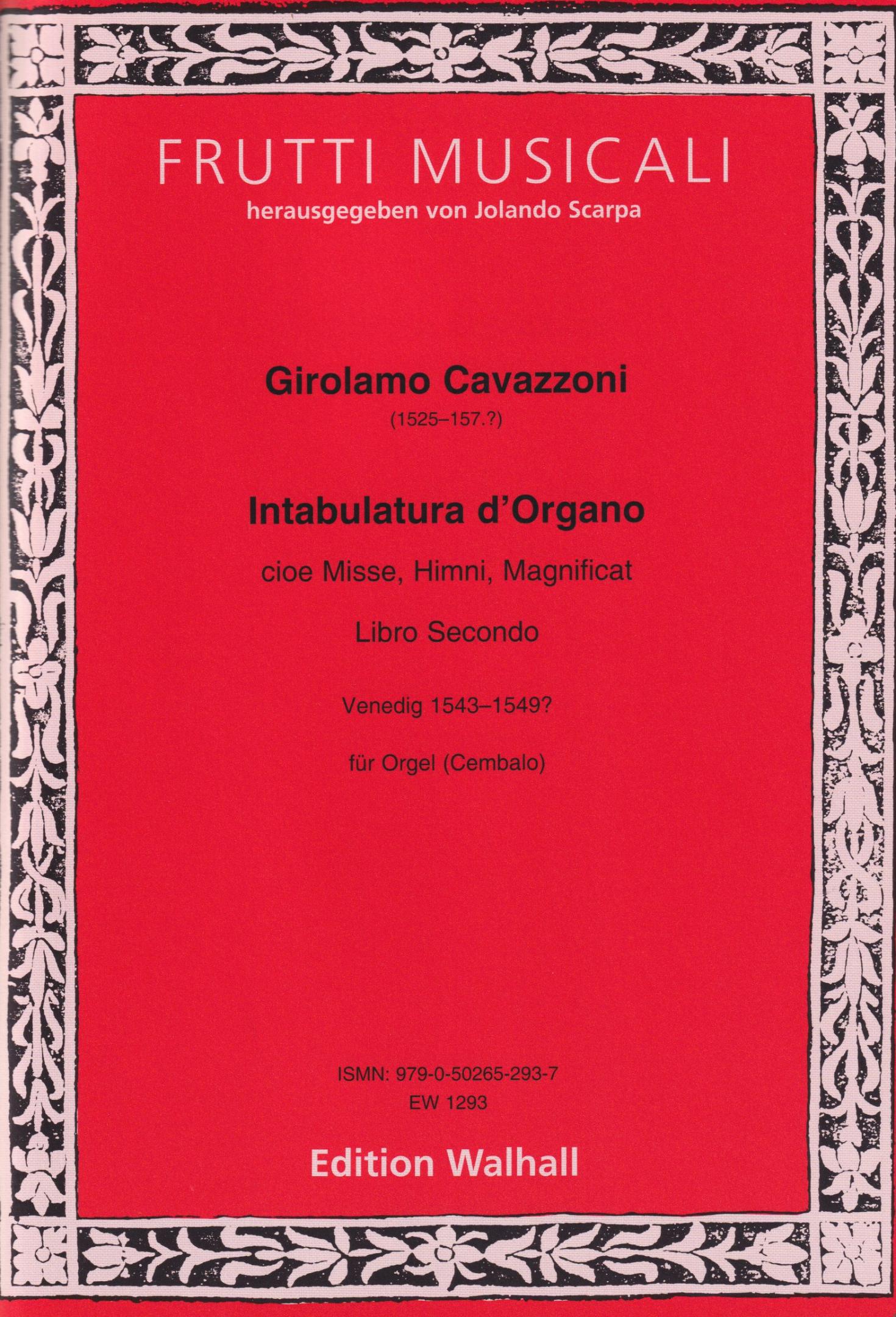 Vorderes Coverbild Intavolatura d’Organo Libro Secondo