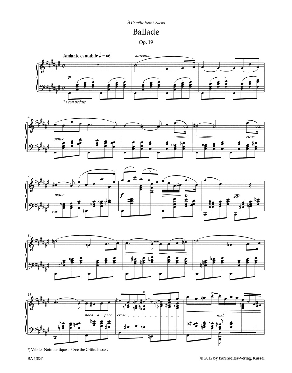 Anderes Coverbild Ballade für Klavier op. 19 N 56a