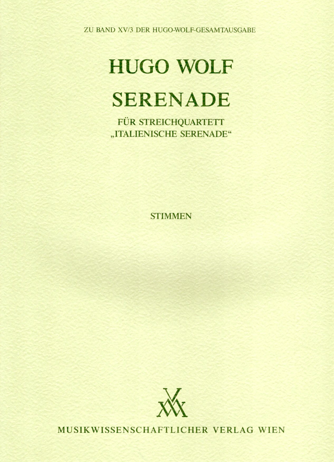 Vorderes Coverbild Italienische Serenade 1887 D-Dur