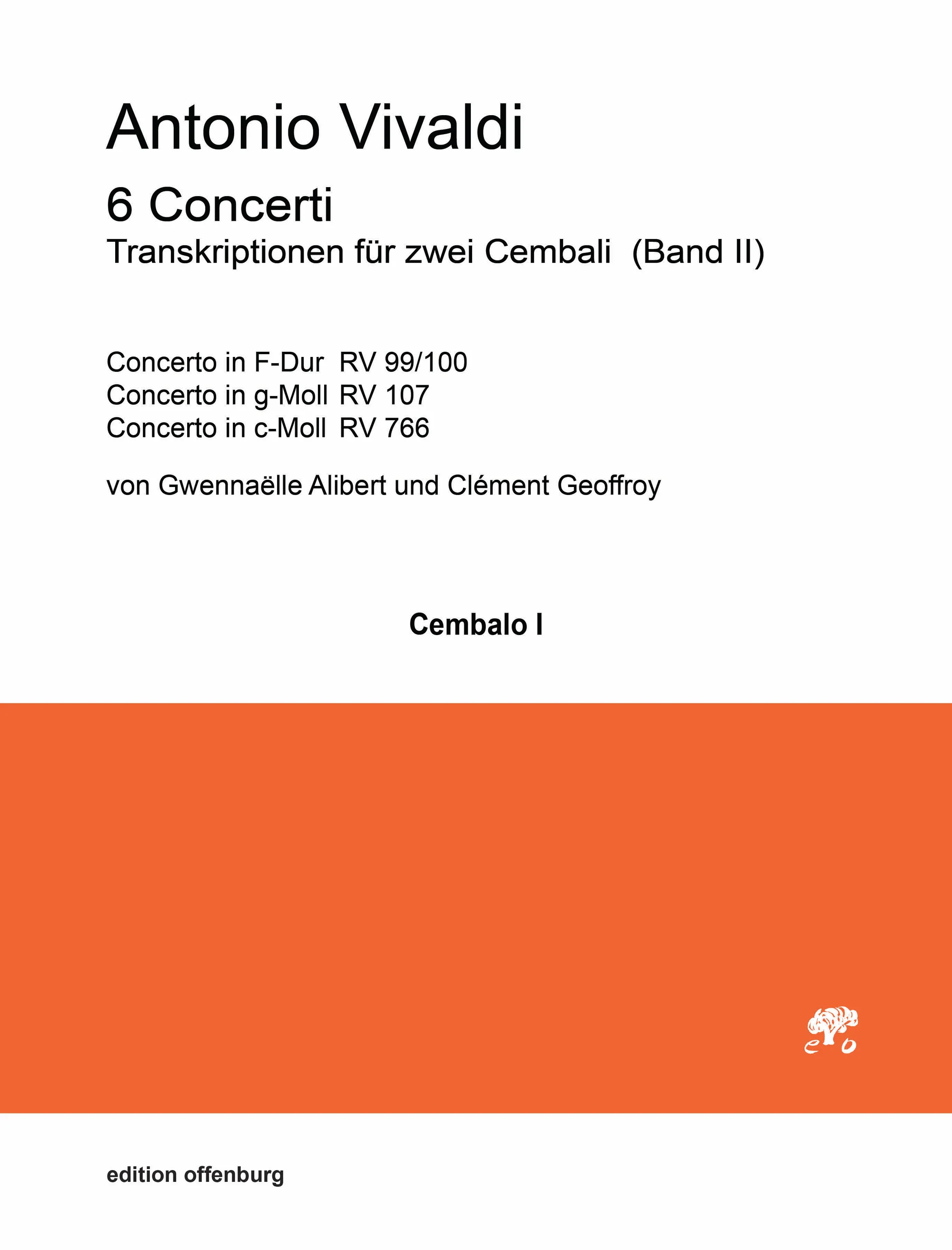 Vorderes Coverbild 6 Concerti, Transkriptionen für 2 Cembali Band 2