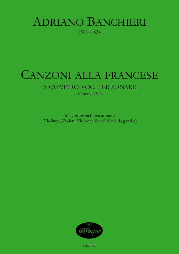 Vorderes Coverbild Canzoni alla Francese (a quattro voci per sonare, Venetia 1596)