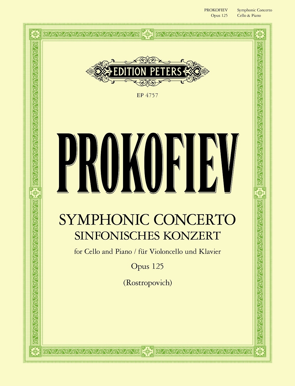 Vorderes Coverbild Sinfonisches Konzert für Violoncello und Klavier op. 125