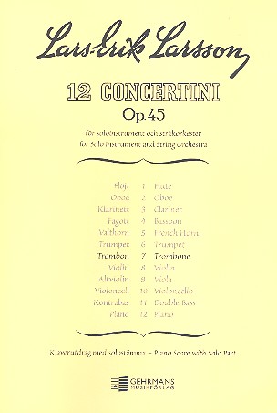 Vorderes Coverbild Concertino for Trombone and String Orchestra op. 45/7