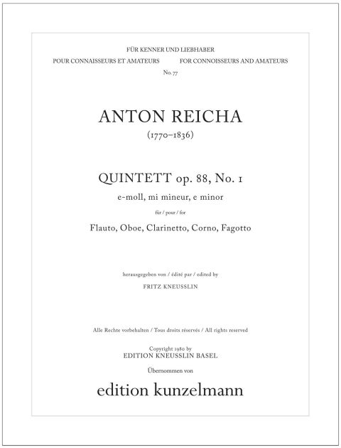 Vorderes Coverbild Quintett e-Moll op. 88/1