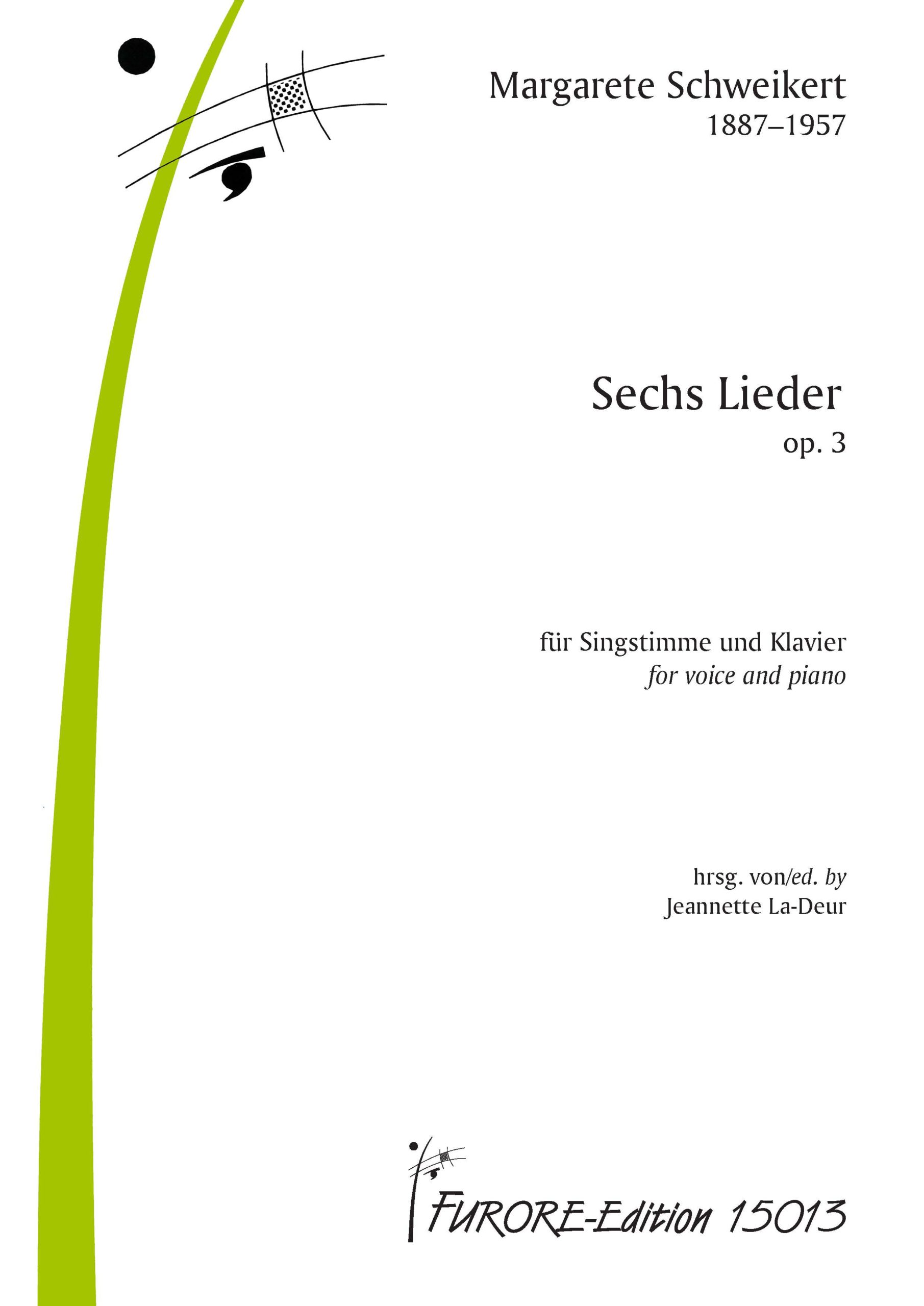 Vorderes Coverbild Sechs Lieder für Singstimme und Klavier op. 3