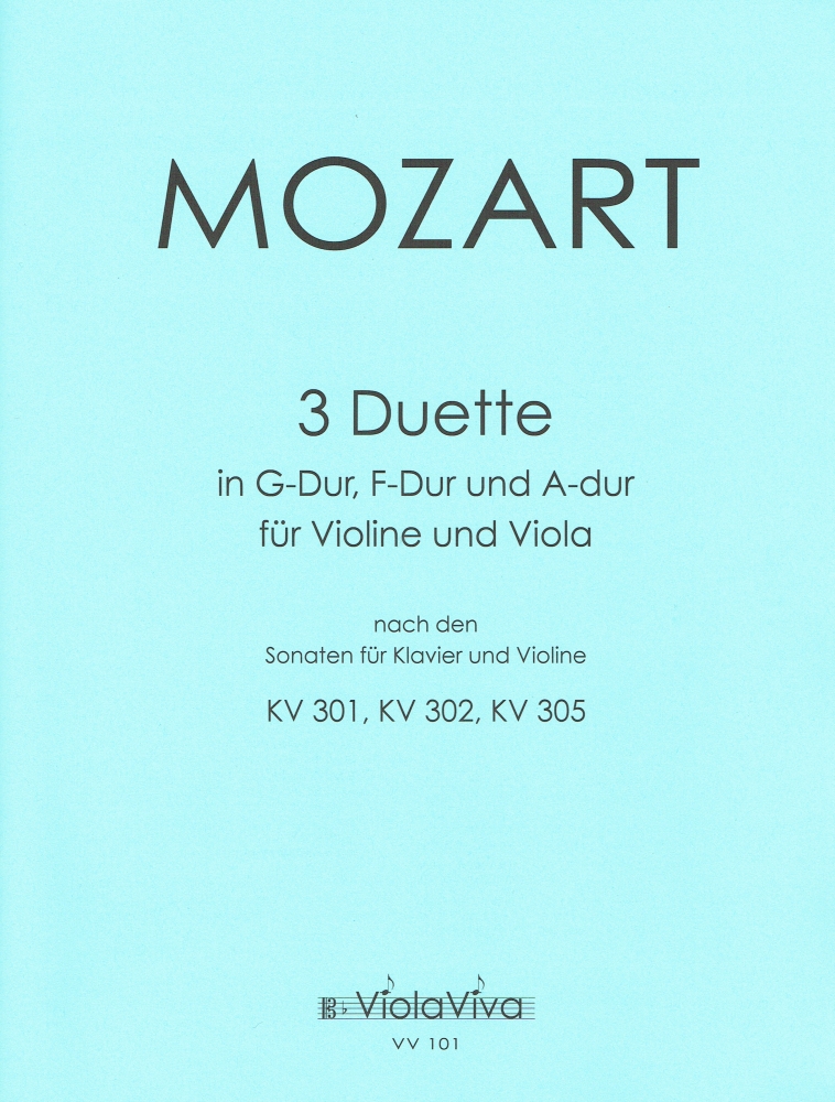 Vorderes Coverbild Drei Duette, G-dur, F-dur und A-dur, KV 301, 302, 305, für Violine und Viola