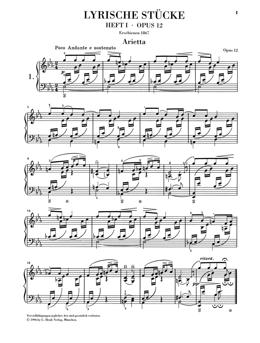 Anderes Coverbild Lyrische Stücke Heft 1 op. 12