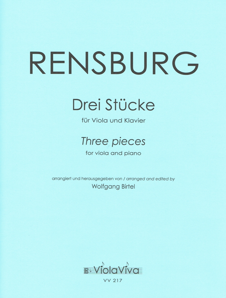 Vorderes Coverbild Drei Stücke, op.2, arrangiert für Bratsche und Klavier