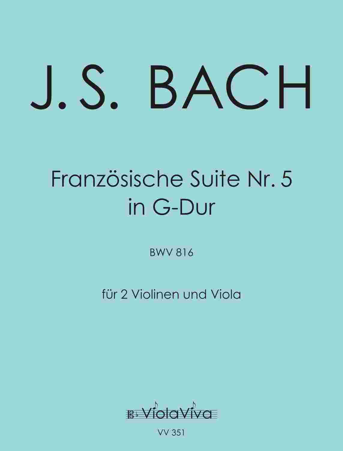 Vorderes Coverbild Französische Suite Nr.5, für 2 Violinen und Bratsche
