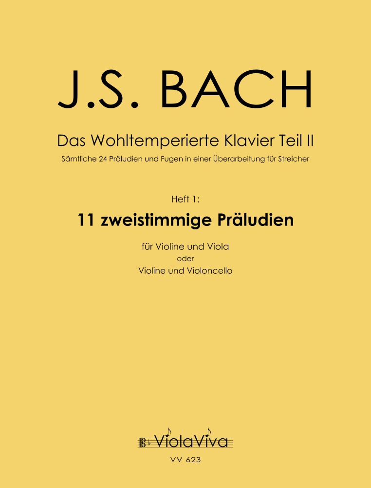 Vorderes Coverbild Wohltemperiertes Klavier Teil 2, Heft 1: 11 zweistimmige Präludien, für Violine und Bratsc