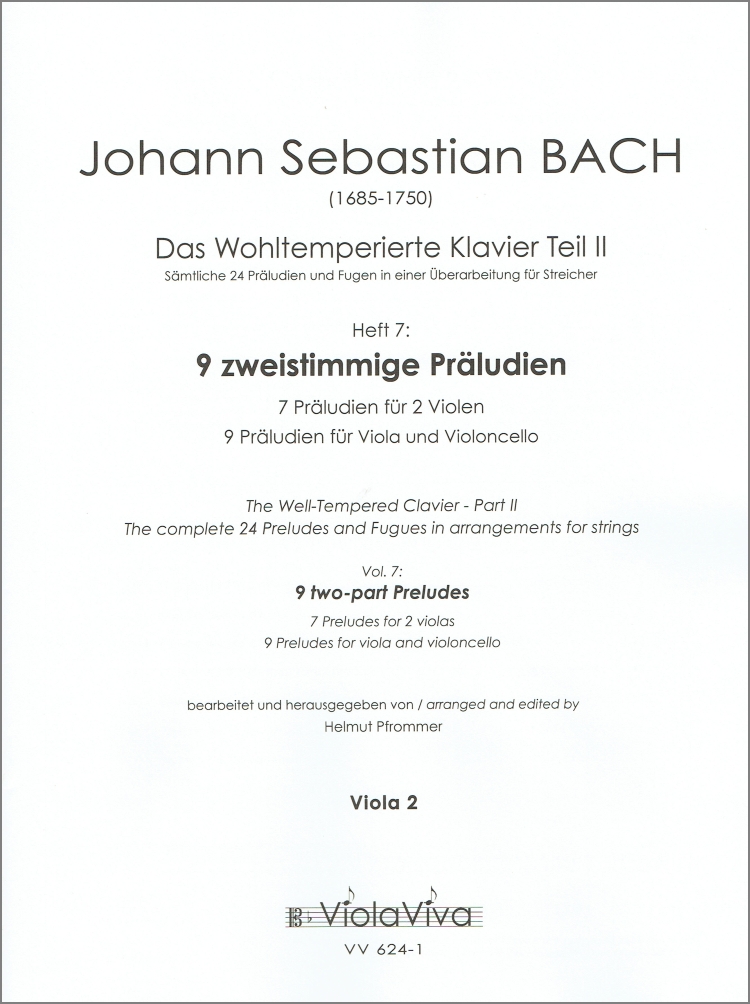 Vorderes Coverbild Wohltemperiertes Klavier Teil 2, Heft 7: Zweistimmige Präludien