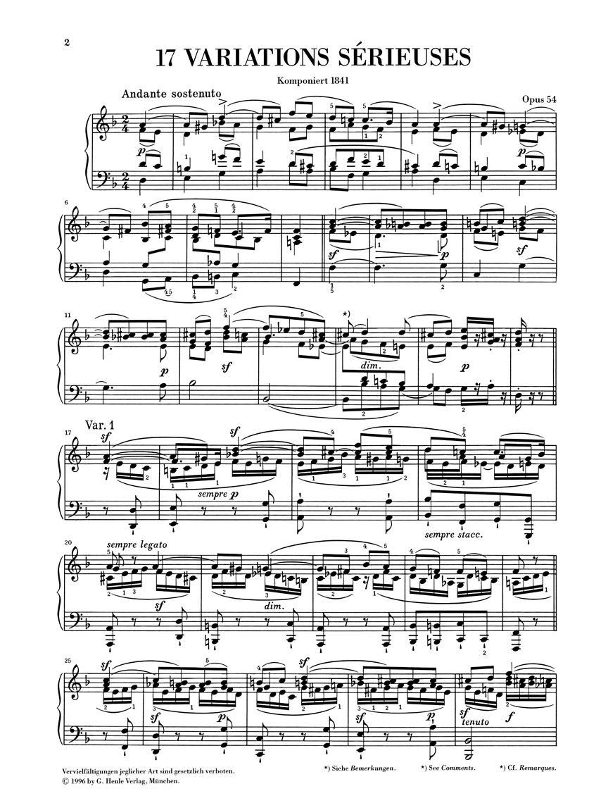 Anderes Coverbild Variations sérieuses op. 54
