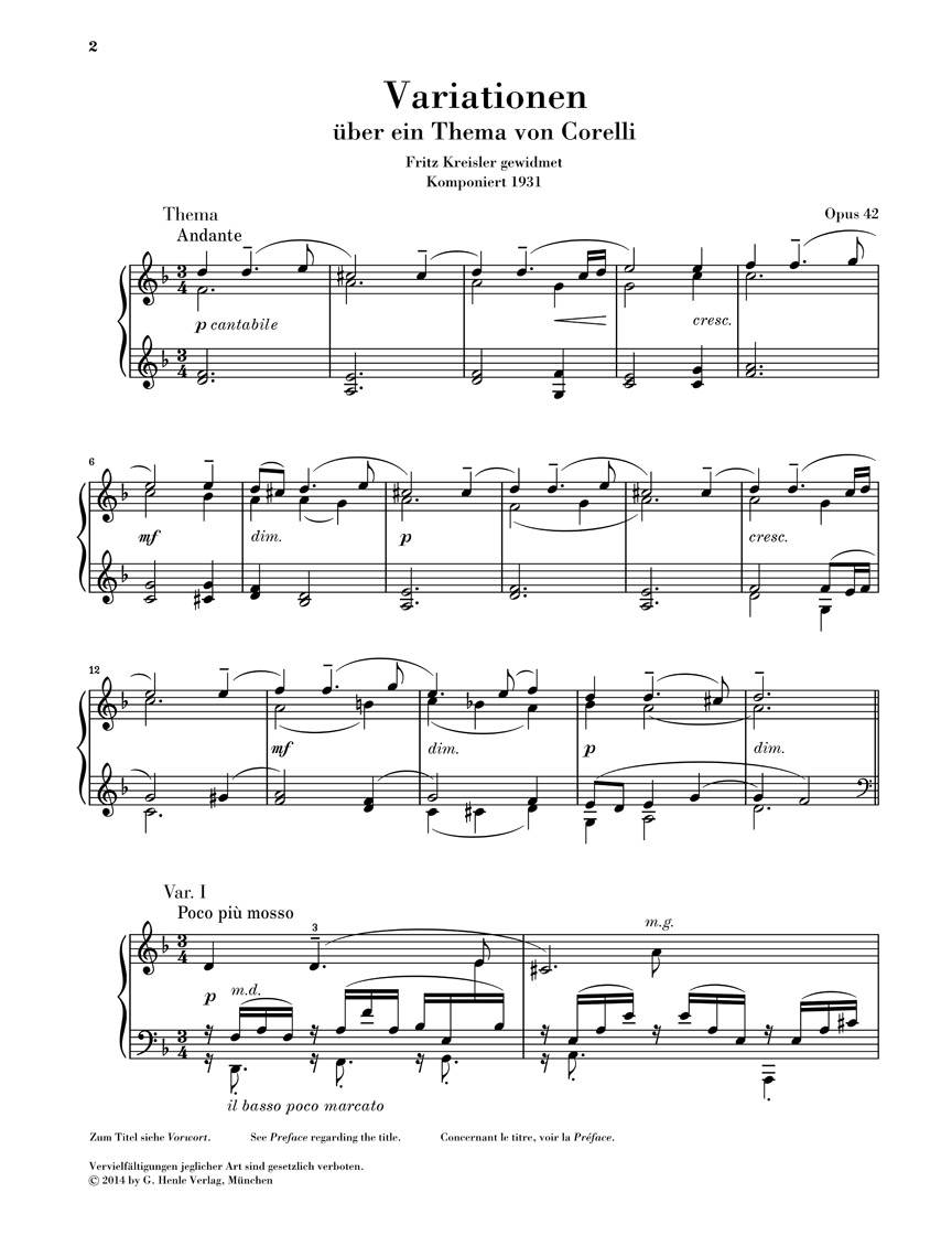Anderes Coverbild Corelli-Variationen op. 42
