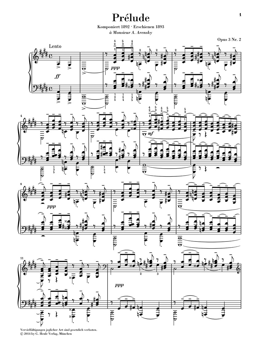 Anderes Coverbild Prélude cis-moll op. 3 Nr. 2