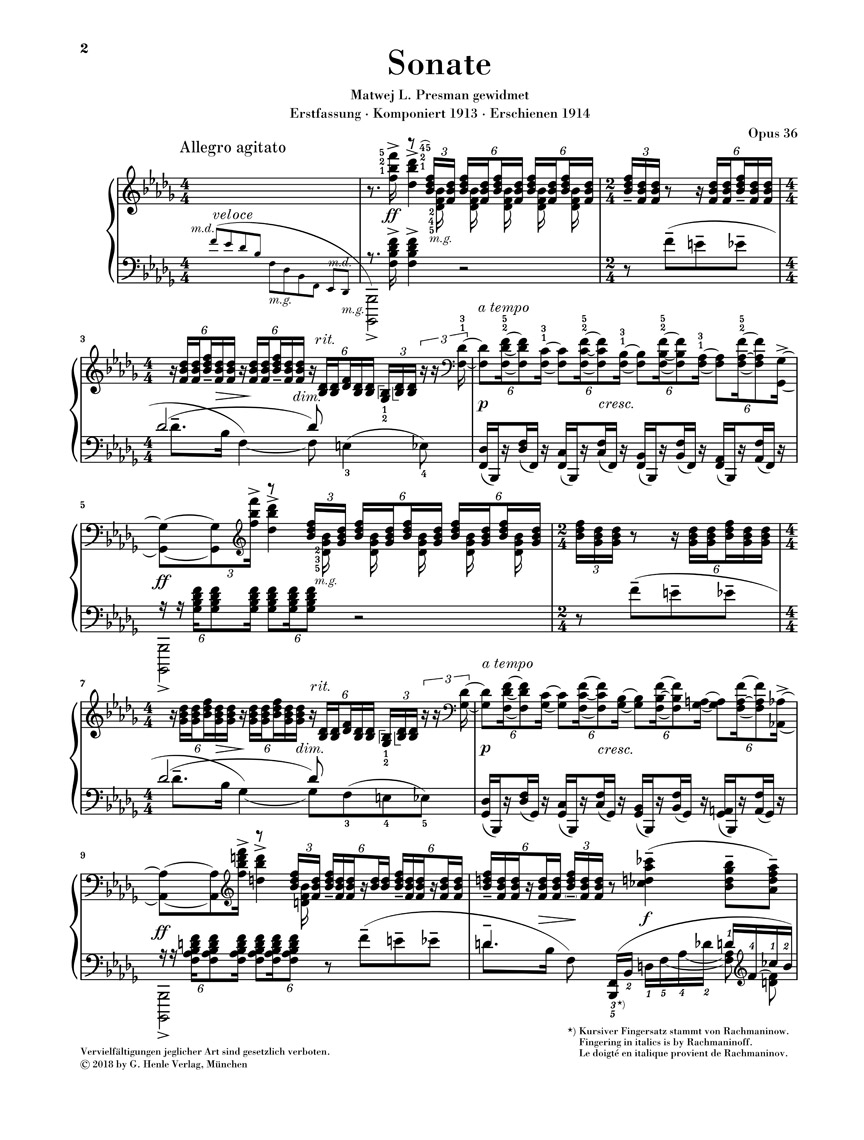Anderes Coverbild Klaviersonate Nr. 2 b-moll op. 36