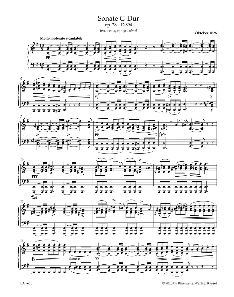 Anderes Coverbild Sonate für Klavier G-Dur op. 78 D 894