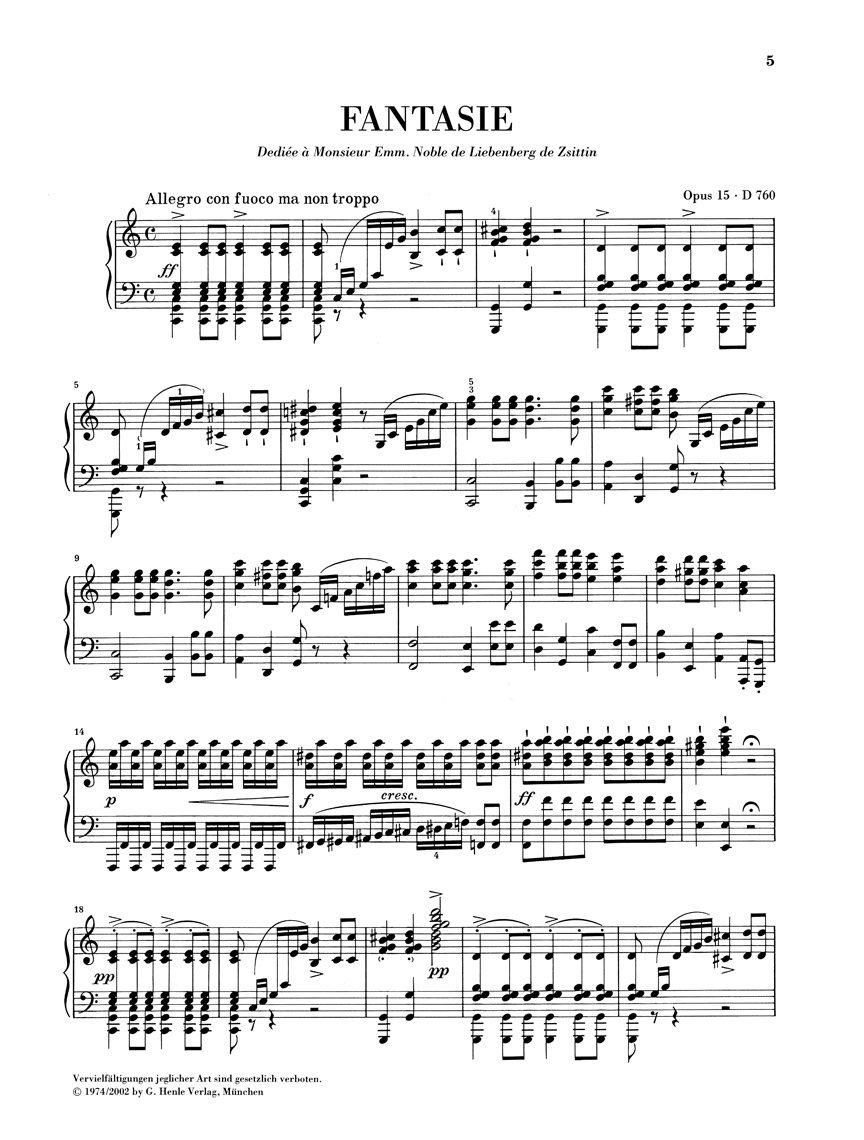 Anderes Coverbild Fantasie C-dur op. 15 (Wandererfantasie)