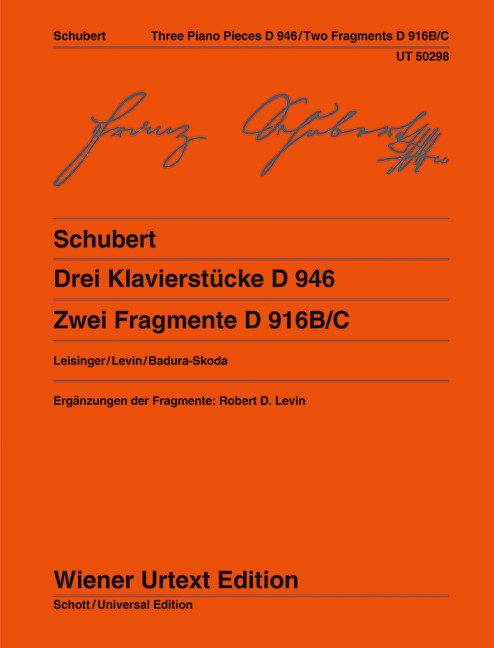 Anderes Coverbild Drei Klavierstücke D 946 und Zwei Fragmente D 916B/C