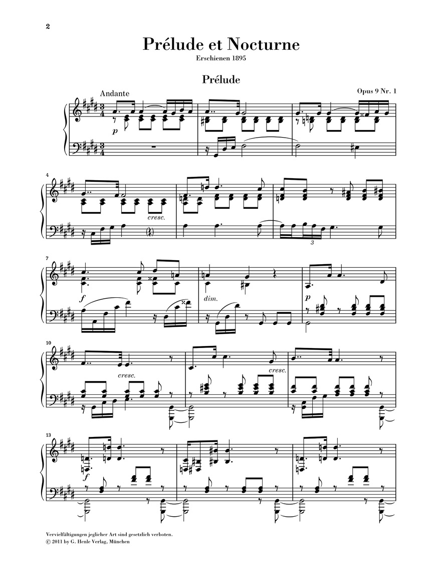 Anderes Coverbild Prélude et Nocturne Opus 9 für Klavier, linke Hand
