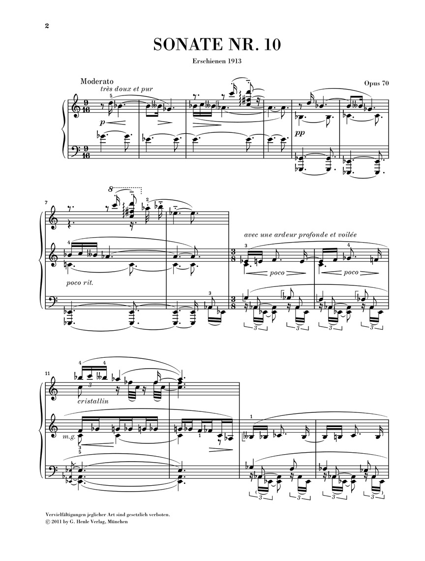 Anderes Coverbild Klaviersonate Nr. 10 op. 70