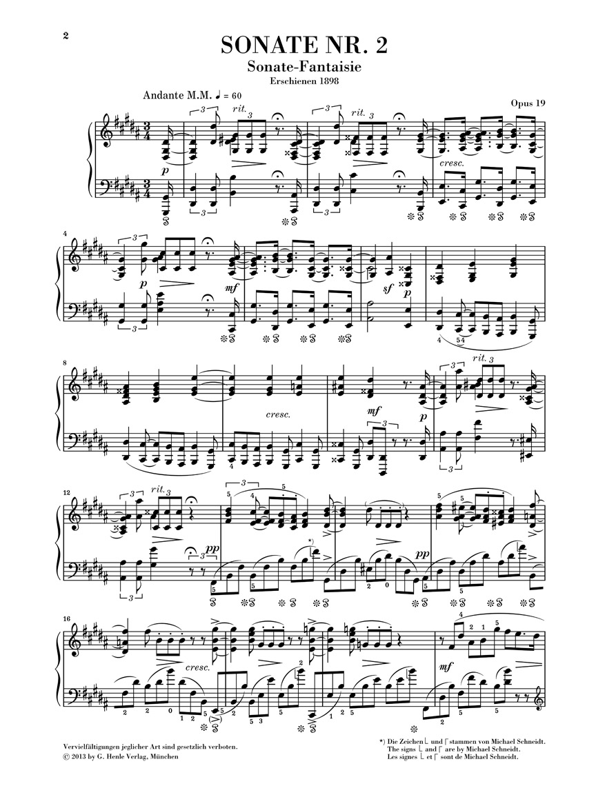 Anderes Coverbild Klaviersonate Nr. 2 gis-moll op. 19