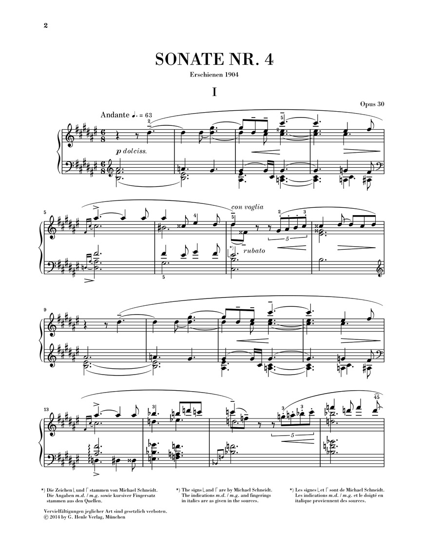 Anderes Coverbild Klaviersonate Nr. 4 Fis-dur op. 30
