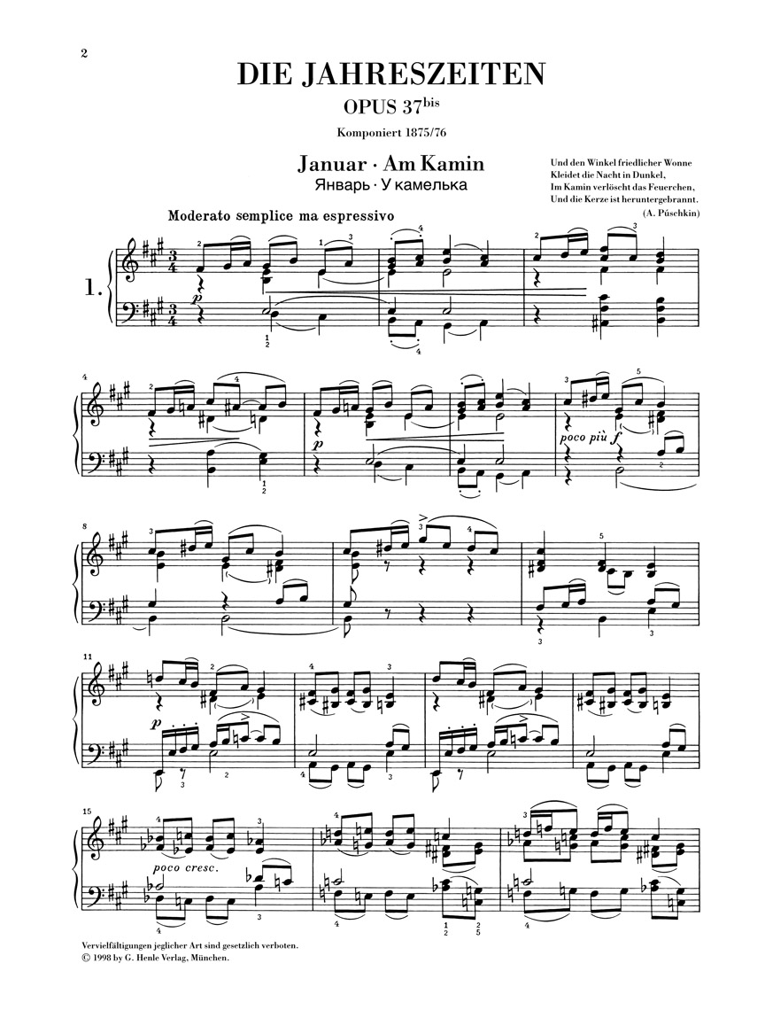 Anderes Coverbild Die Jahreszeiten op. 37bis