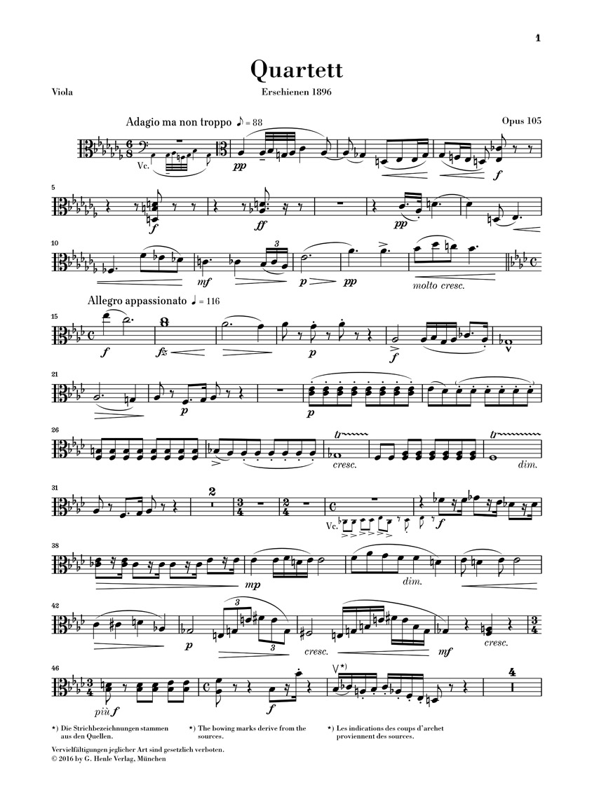 Anderes Coverbild Streichquartett As-dur op. 105