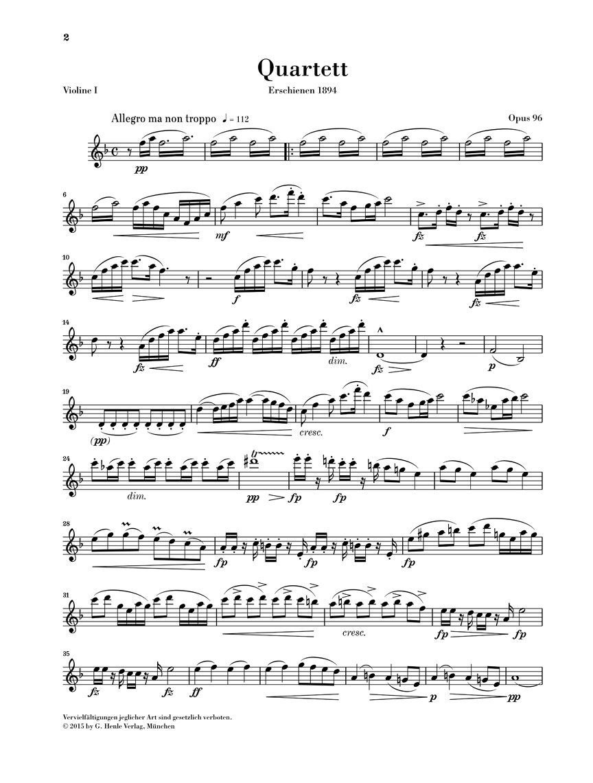 Anderes Coverbild Streichquartett F-dur op. 96