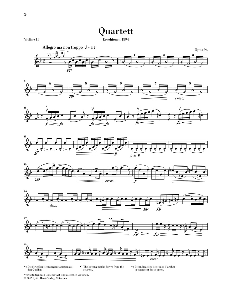 Anderes Coverbild Streichquartett F-dur op. 96