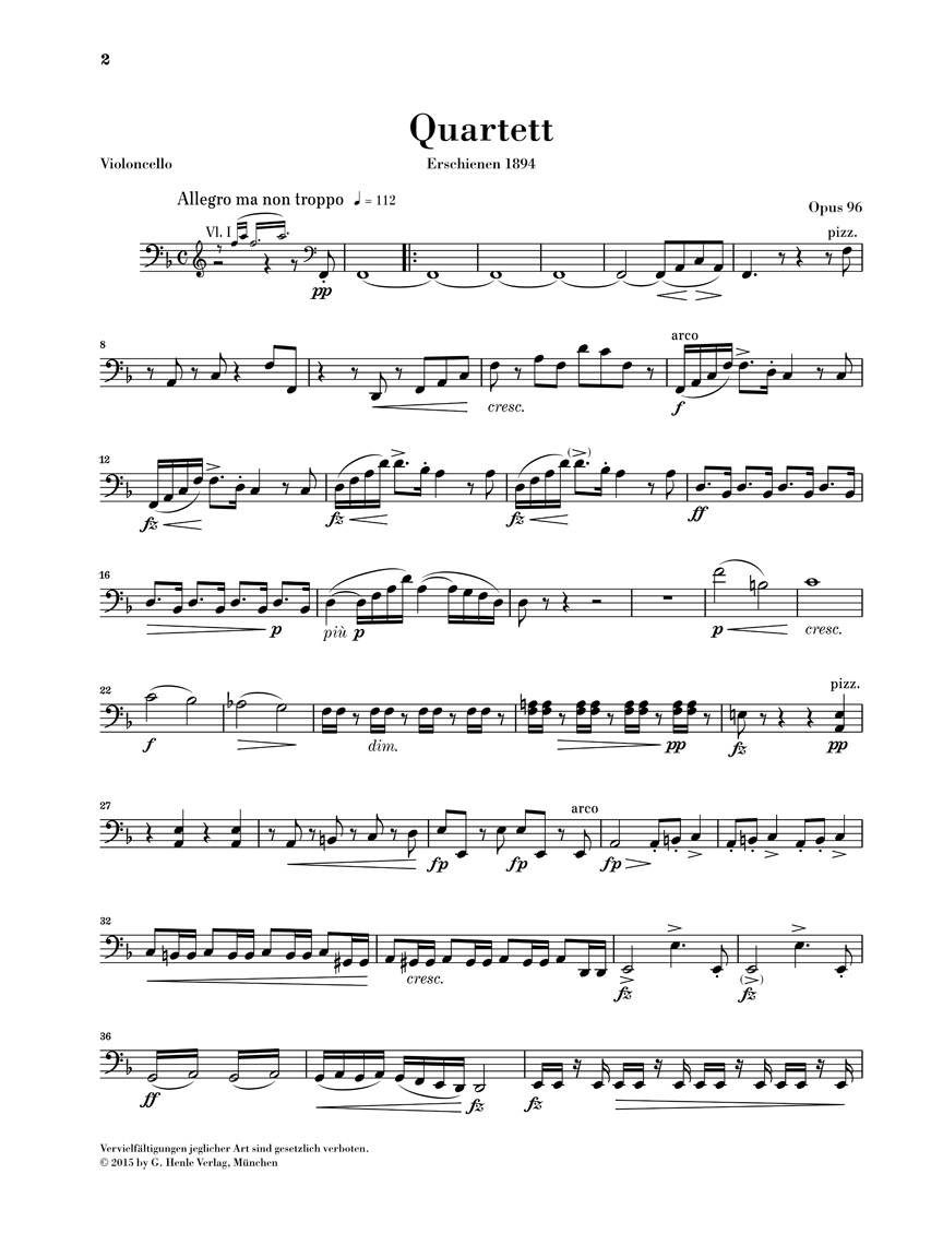 Anderes Coverbild Streichquartett F-dur op. 96