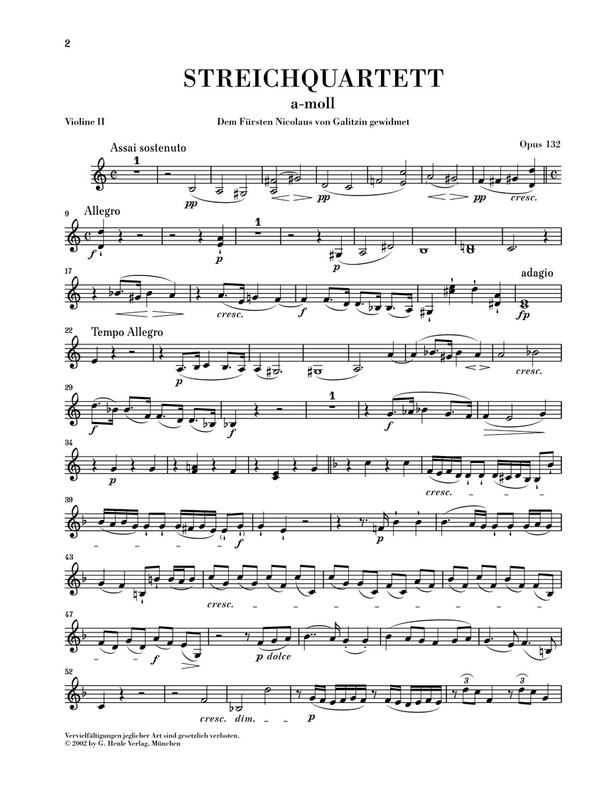 Anderes Coverbild Streichquartett a-moll op. 132