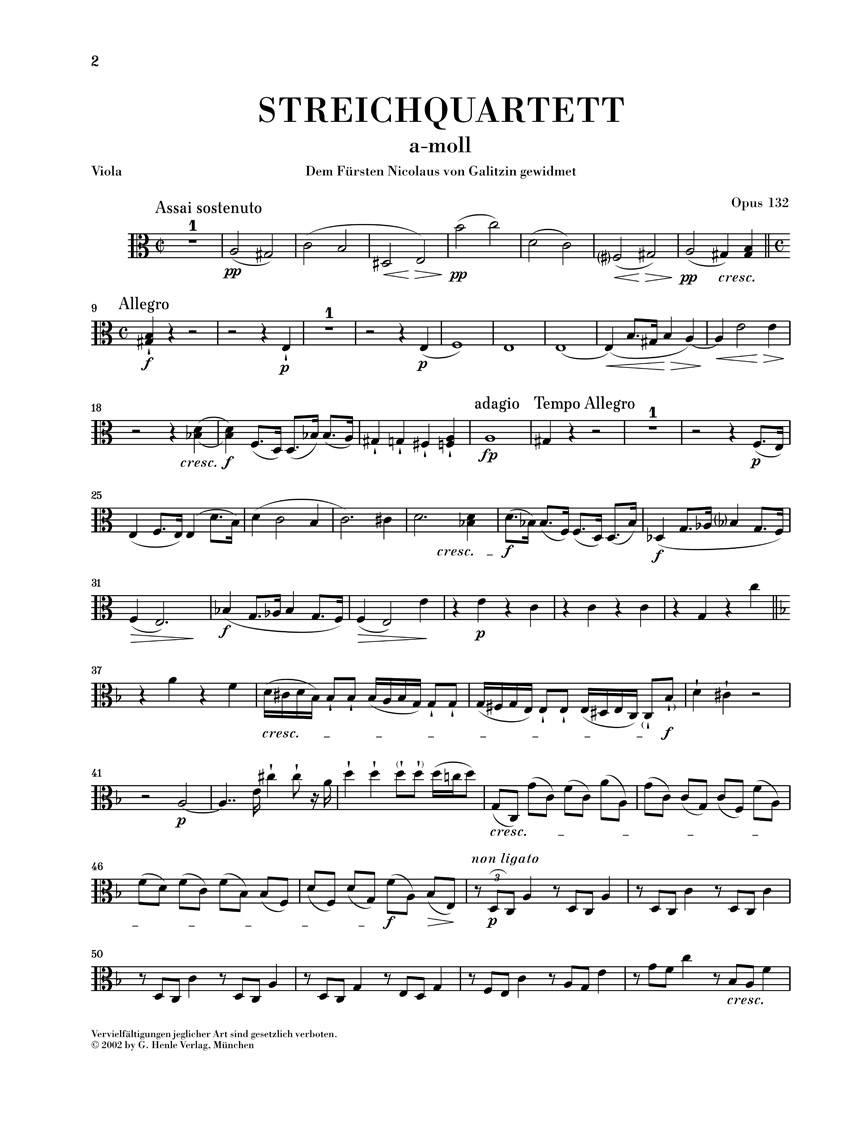 Anderes Coverbild Streichquartett a-moll op. 132