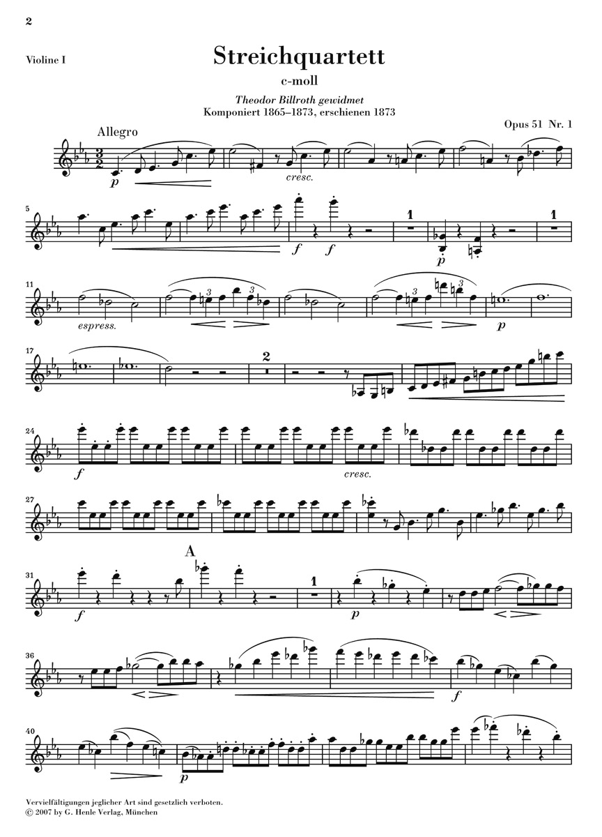 Anderes Coverbild Streichquartette op. 51