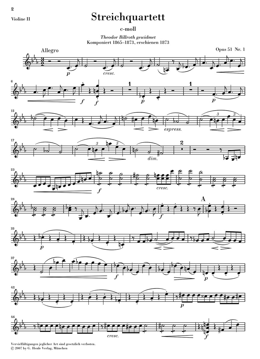 Anderes Coverbild Streichquartette op. 51
