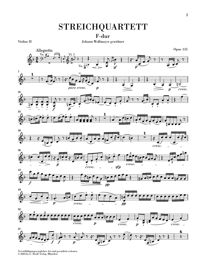 Anderes Coverbild Streichquartett F-dur op. 135